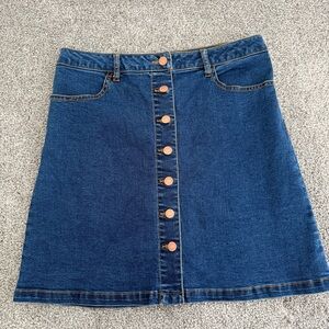 Forever 21 Blue Denim A-Line Skirt
